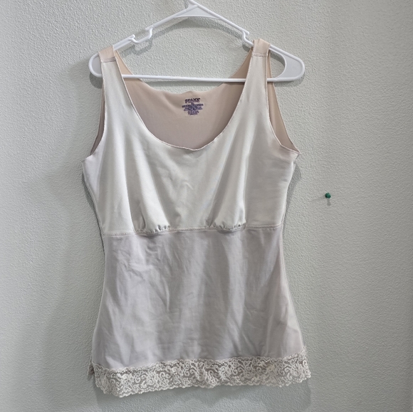 Spanx sleeveless top, white with nude lining size XL - Picture 1 of 3